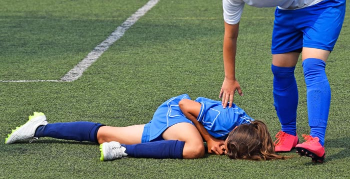 young girl injured during soccer game