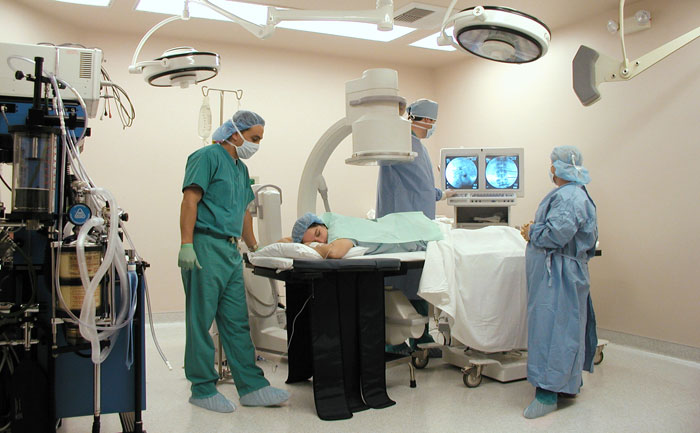 patient in hospital undergoing surgery
